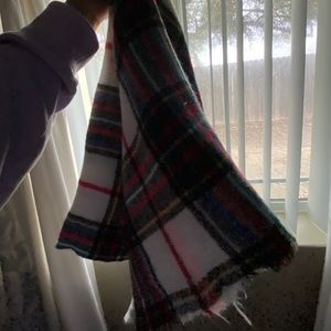 Plaid blanket scarf